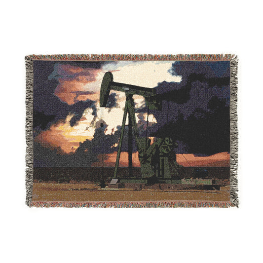 'Pumping Unit' Woven Blanket