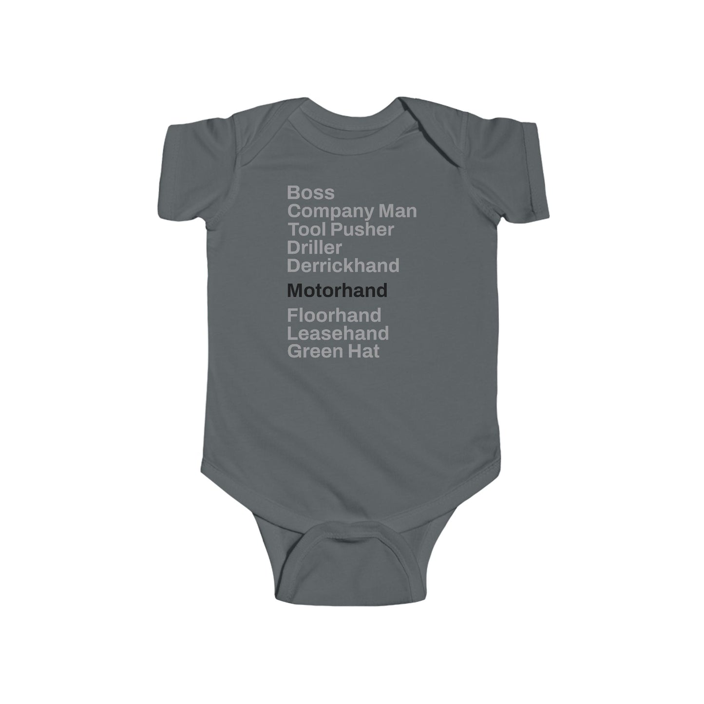 Rig Crew Series 'Motorhand' - Infant Short Sleeve Onesie