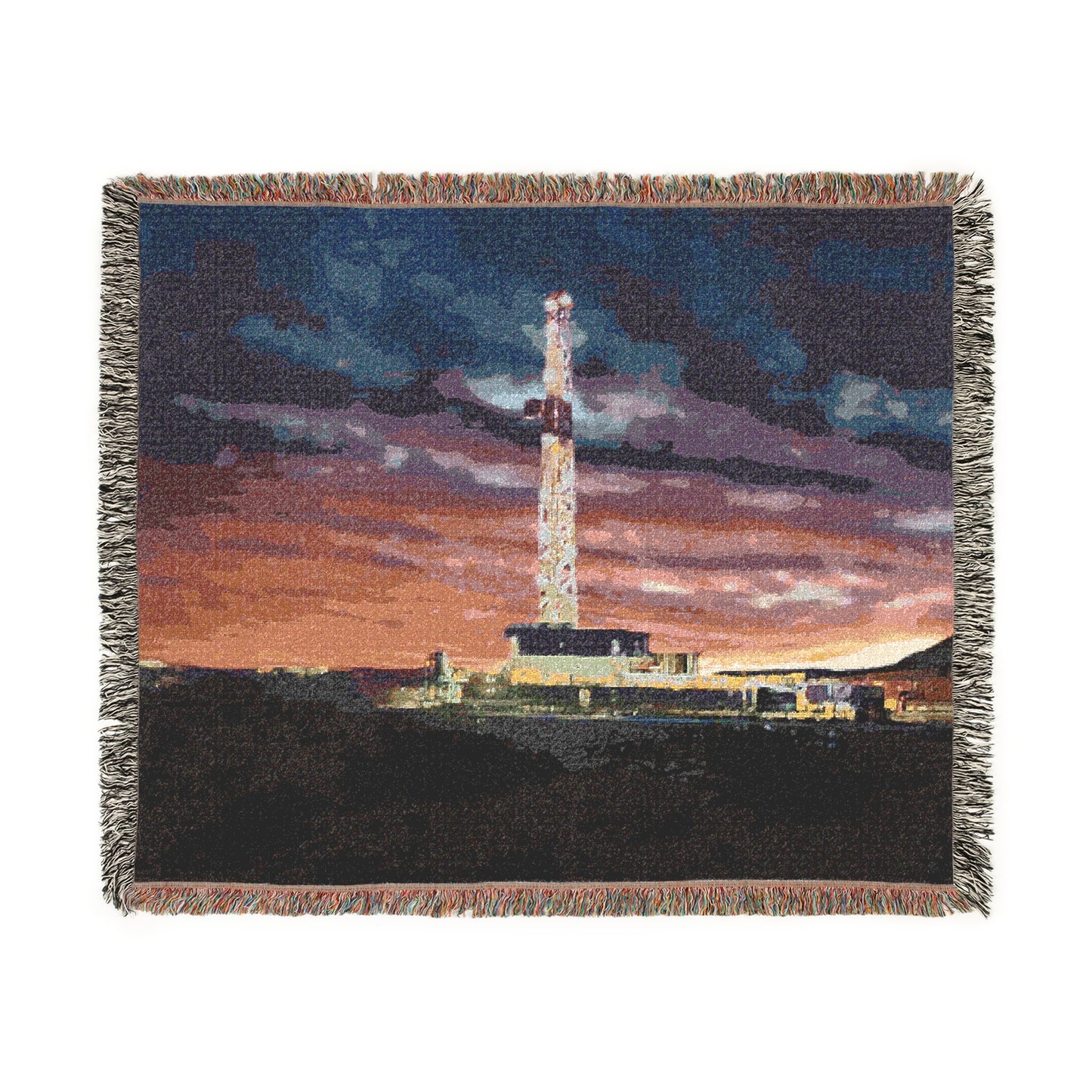 'Drilling Rig' Woven Blanket