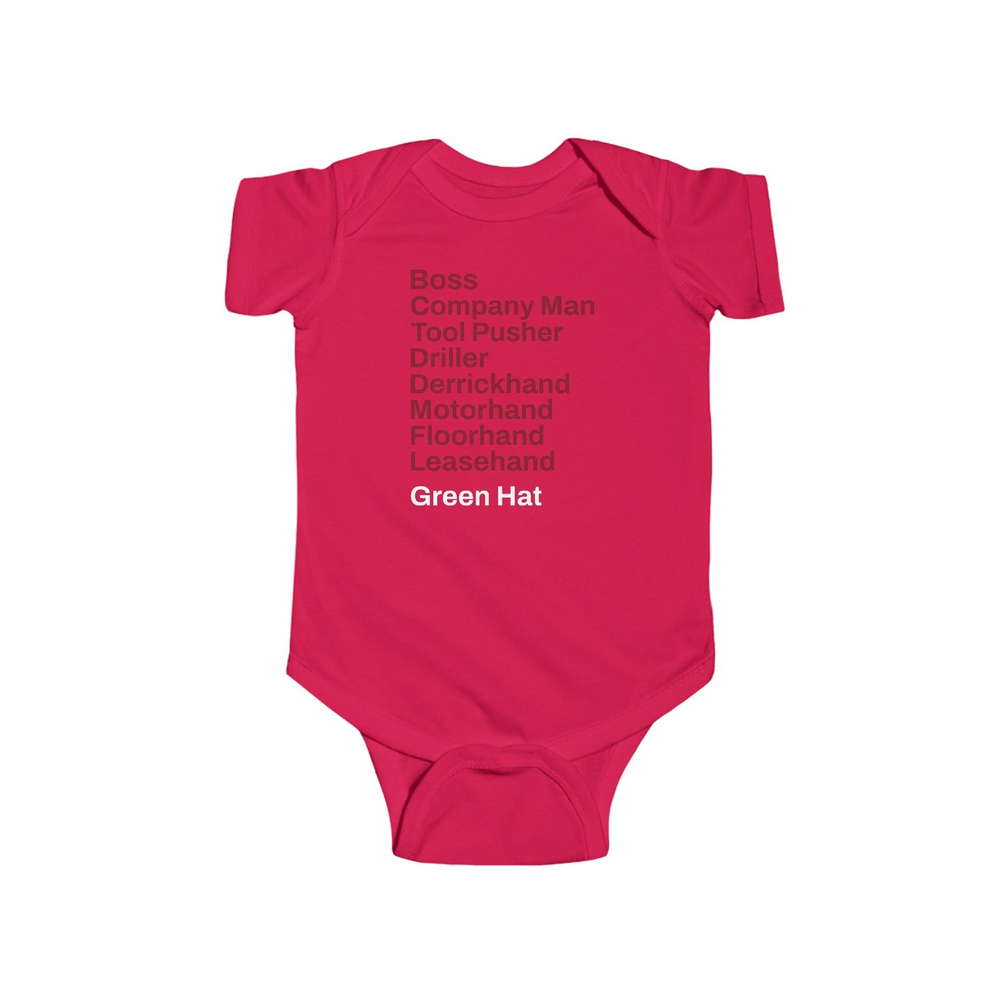 Rig Crew Series 'Green Hat' - Infant Short Sleeve Onesie