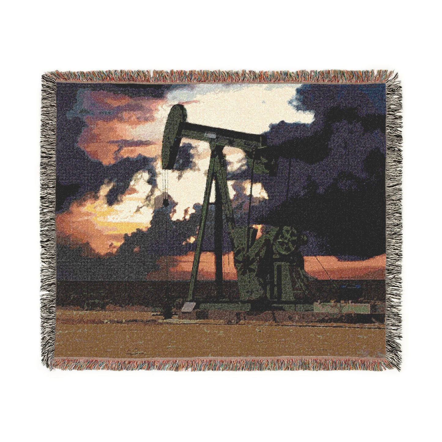 'Pumping Unit' Woven Blanket