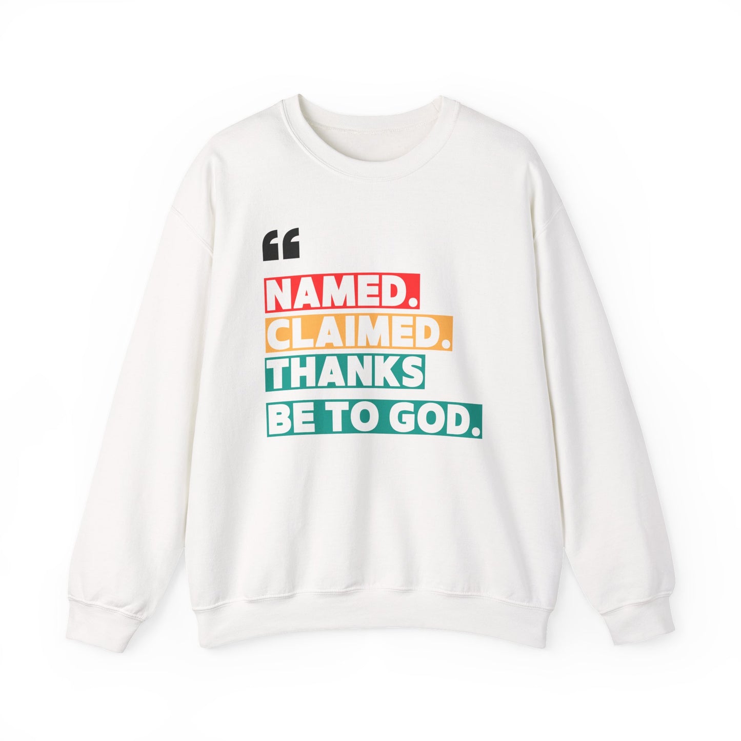 'Named, Claimed' Cozy Adult Sweatshirt