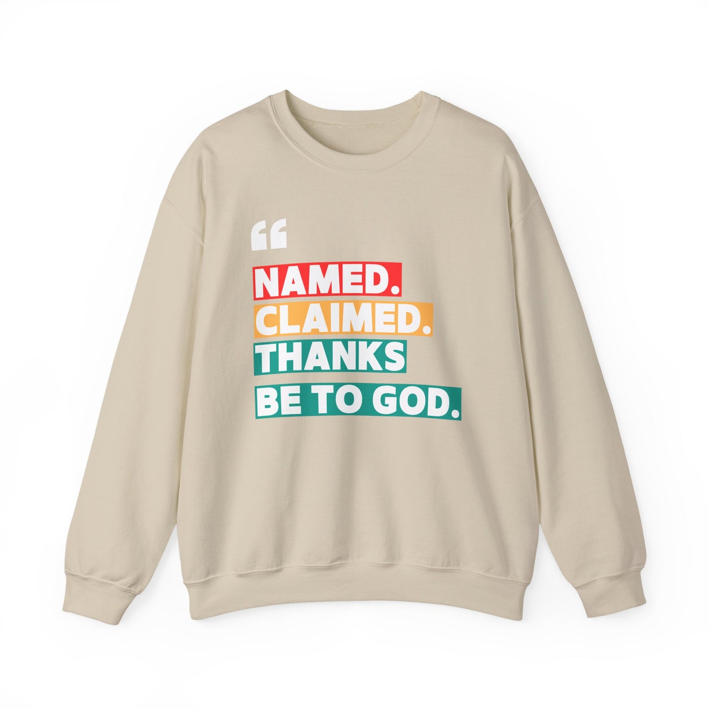 'Named, Claimed' Cozy Adult Sweatshirt