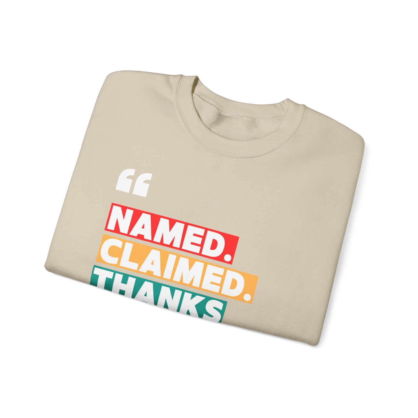 'Named, Claimed' Cozy Adult Sweatshirt