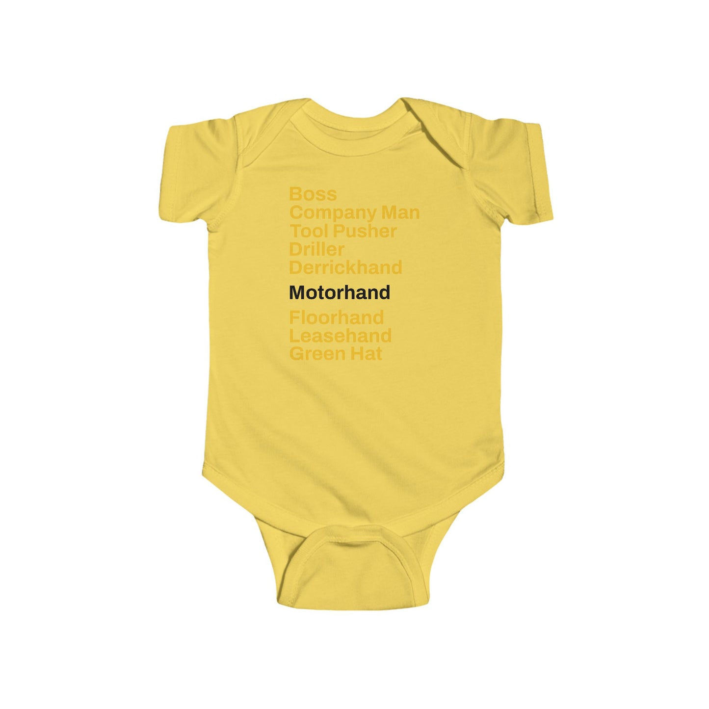 Rig Crew Series 'Motorhand' - Infant Short Sleeve Onesie