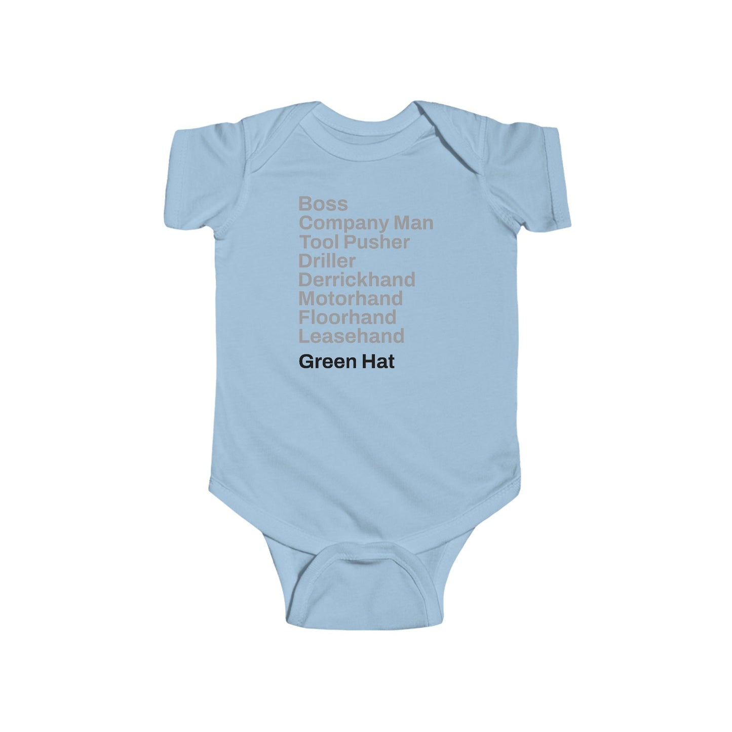 Rig Crew Series 'Green Hat' - Infant Short Sleeve Onesie