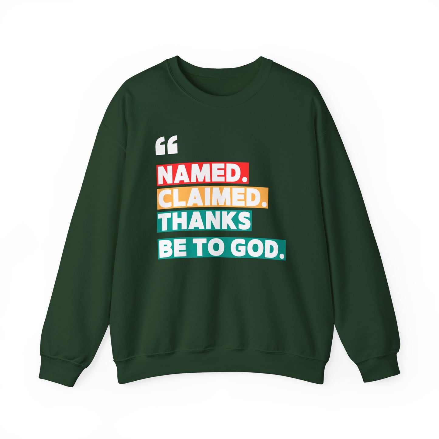 'Named, Claimed' Cozy Adult Sweatshirt