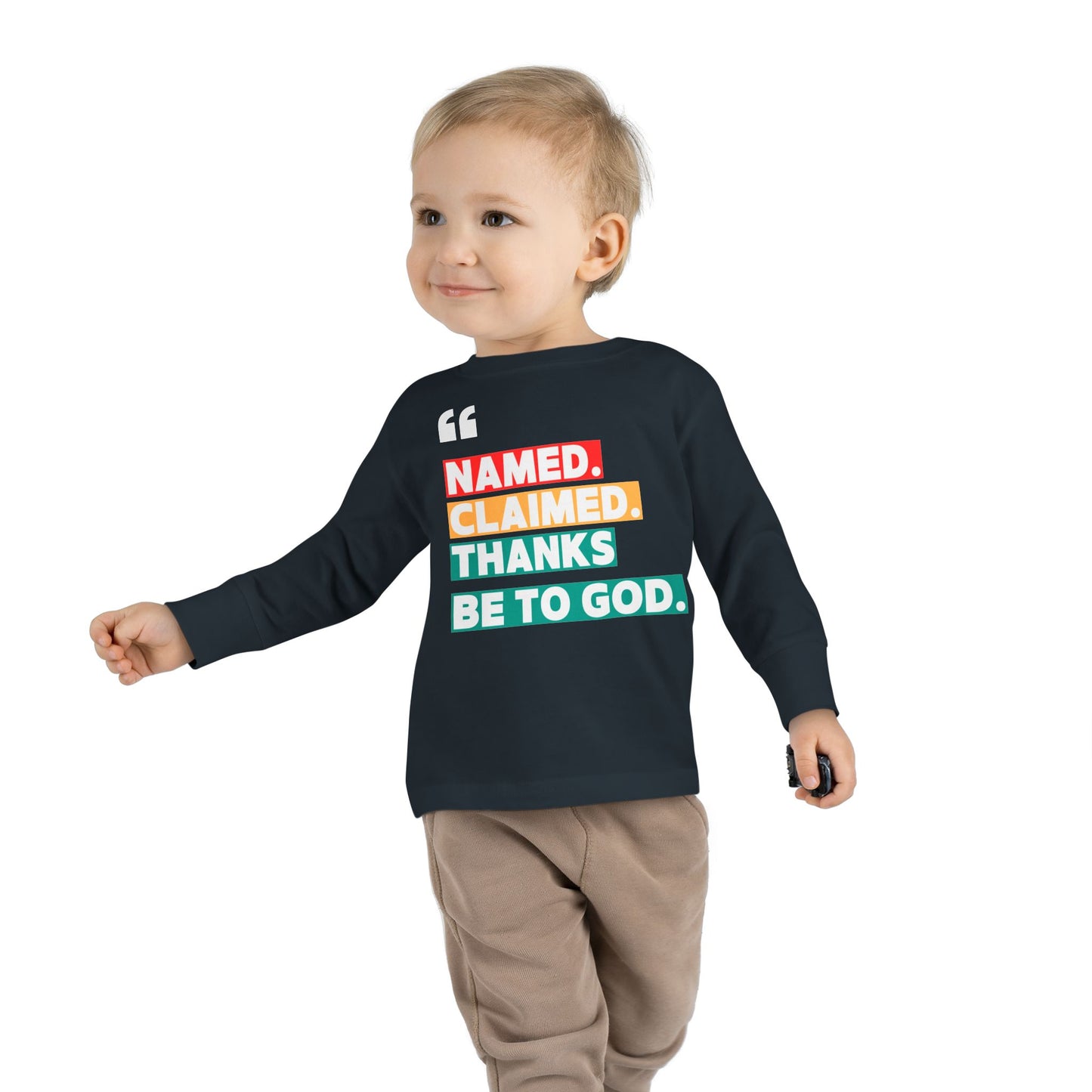 'Named, Claimed' Toddler Long Sleeve Tee