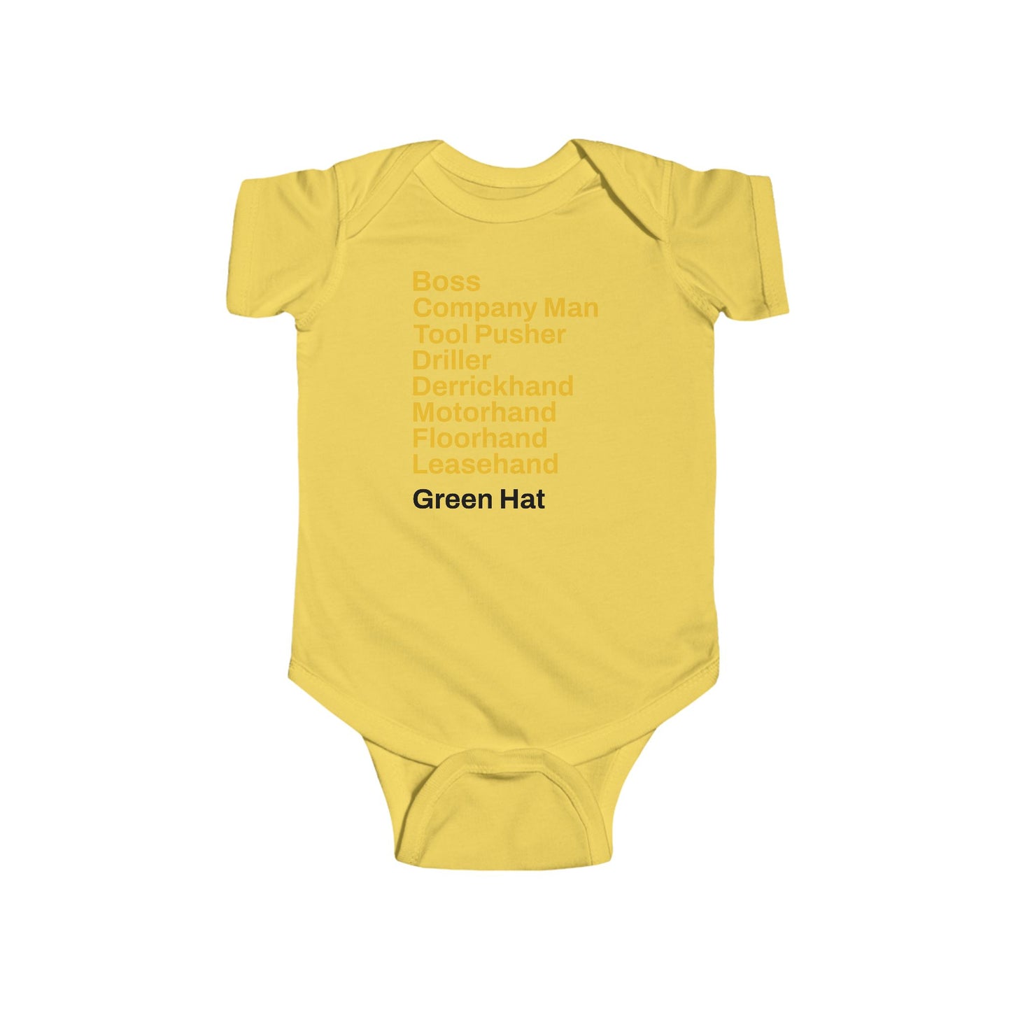 Rig Crew Series 'Green Hat' - Infant Short Sleeve Onesie