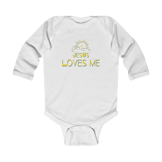 'Jesus Loves Me' Infant Long Sleeve Onesie