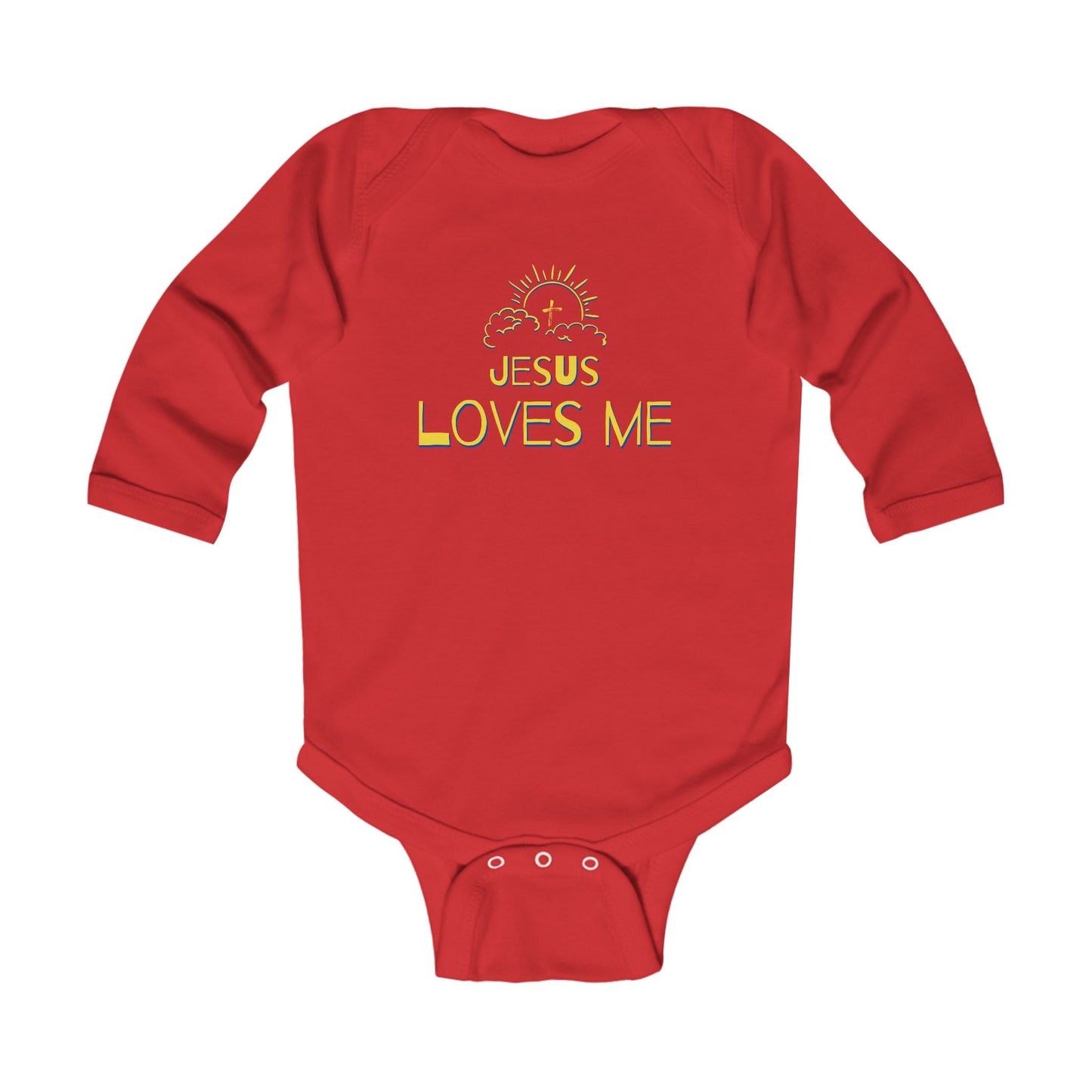 'Jesus Loves Me' Infant Long Sleeve Onesie