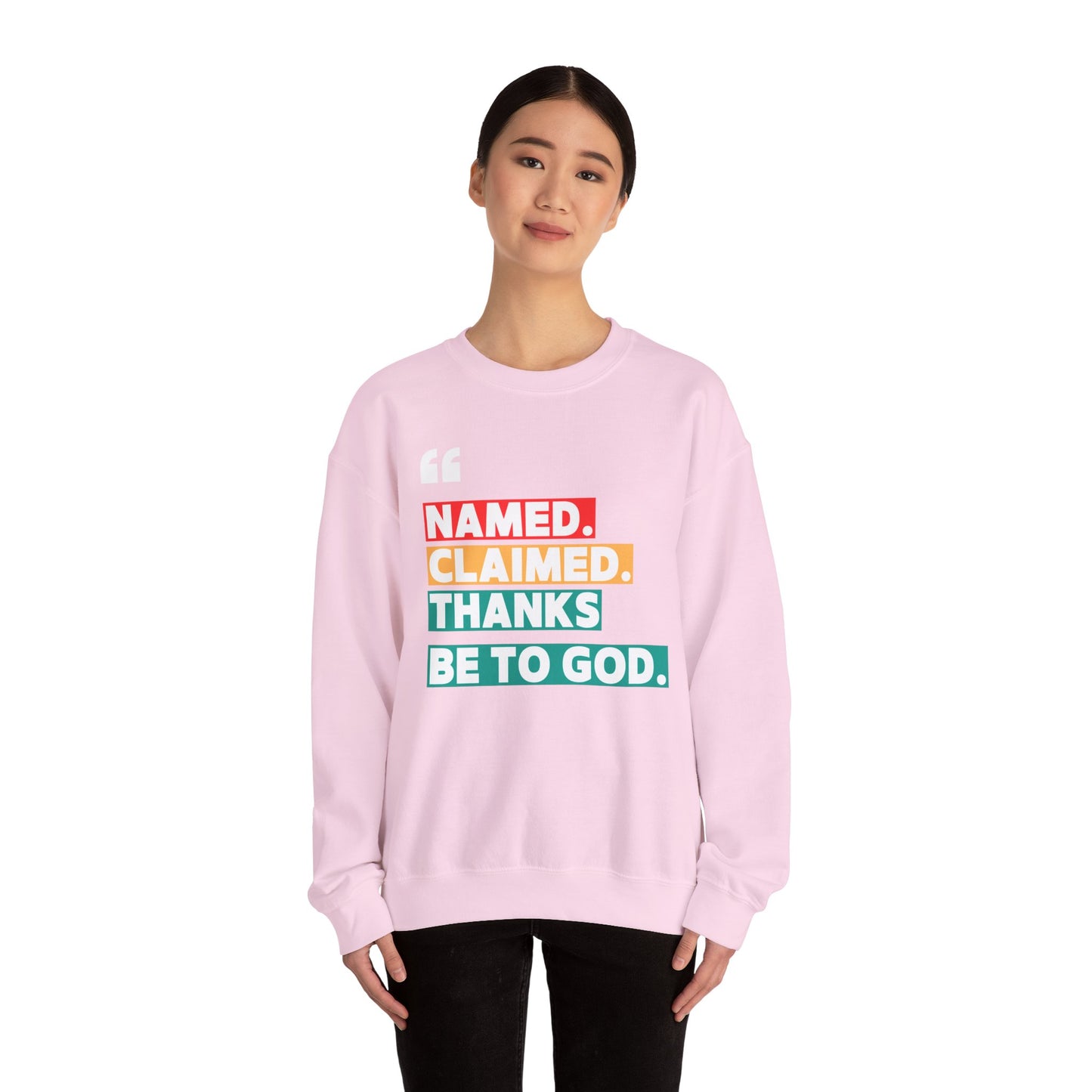 'Named, Claimed' Cozy Adult Sweatshirt