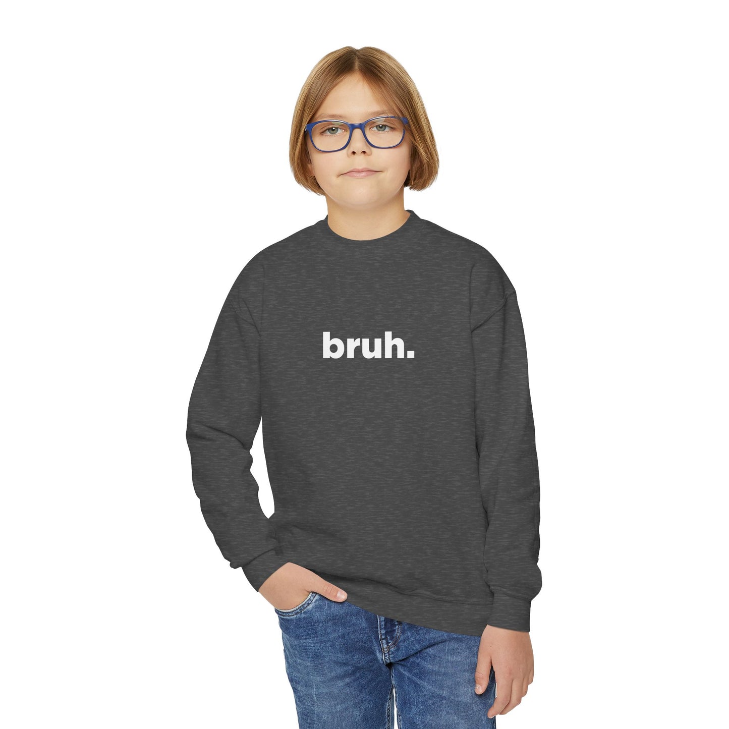'bruh.' Youth Sweatshirt