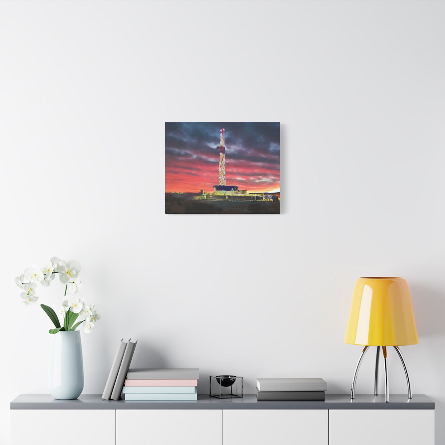 'Goodnight, Drilling Rig' Canvas Gallery Wrap