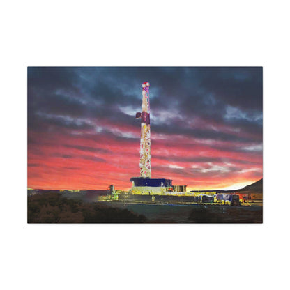 'Goodnight, Drilling Rig' Canvas Gallery Wrap