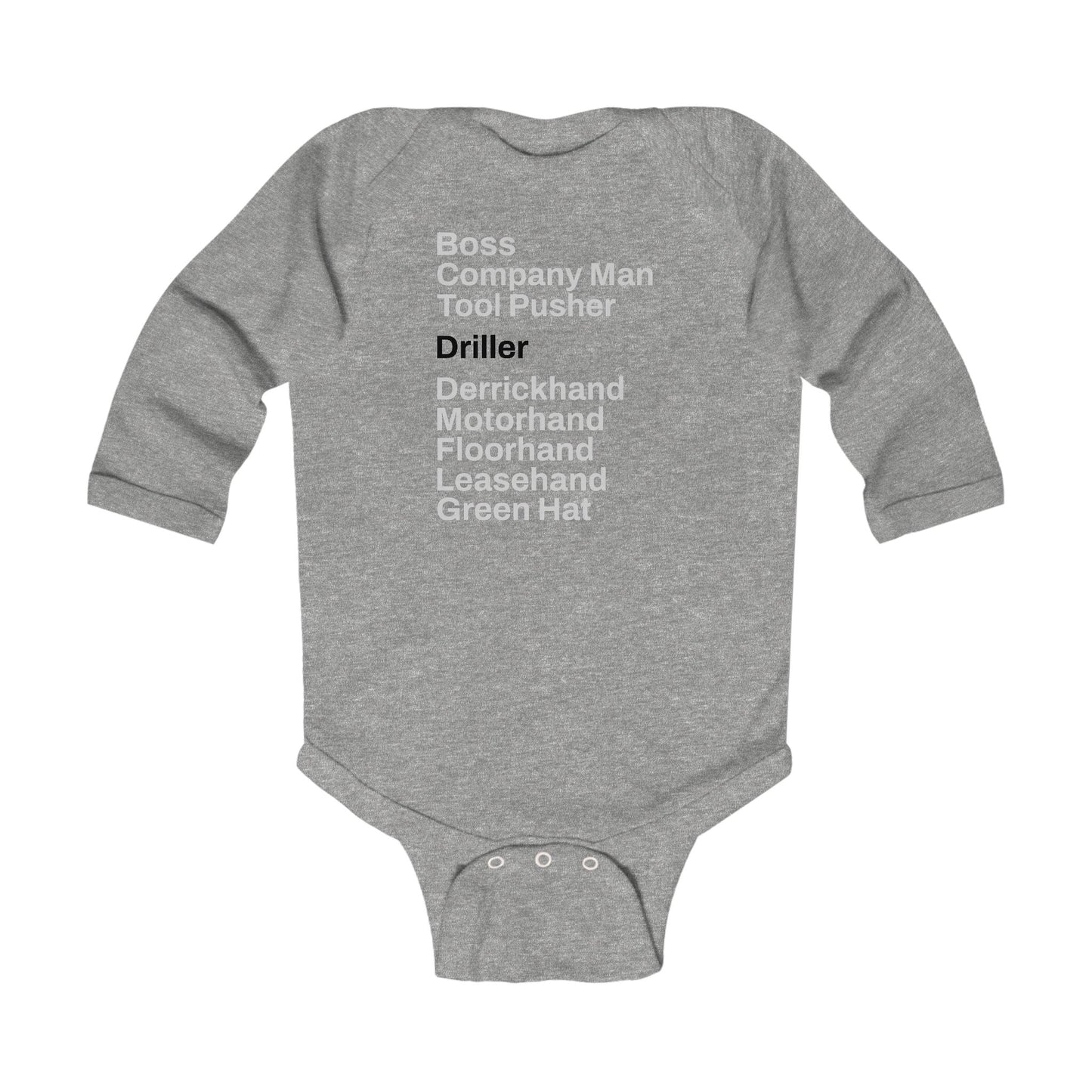 Rig Crew Series 'Driller' - Infant Long Sleeve Onesie
