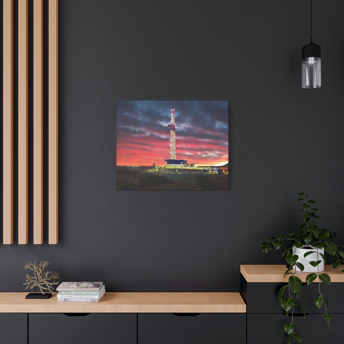 'Goodnight, Drilling Rig' Canvas Gallery Wrap