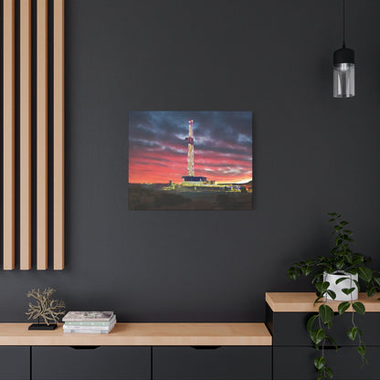 'Goodnight, Drilling Rig' Canvas Gallery Wrap