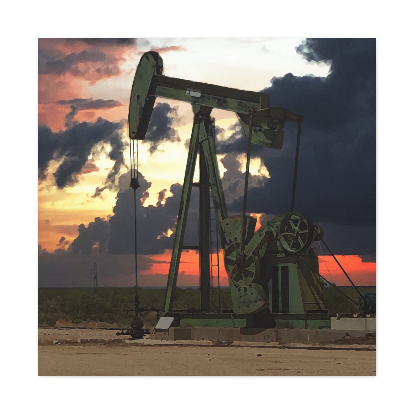 'Pumping Unit' Canvas Gallery Wrap