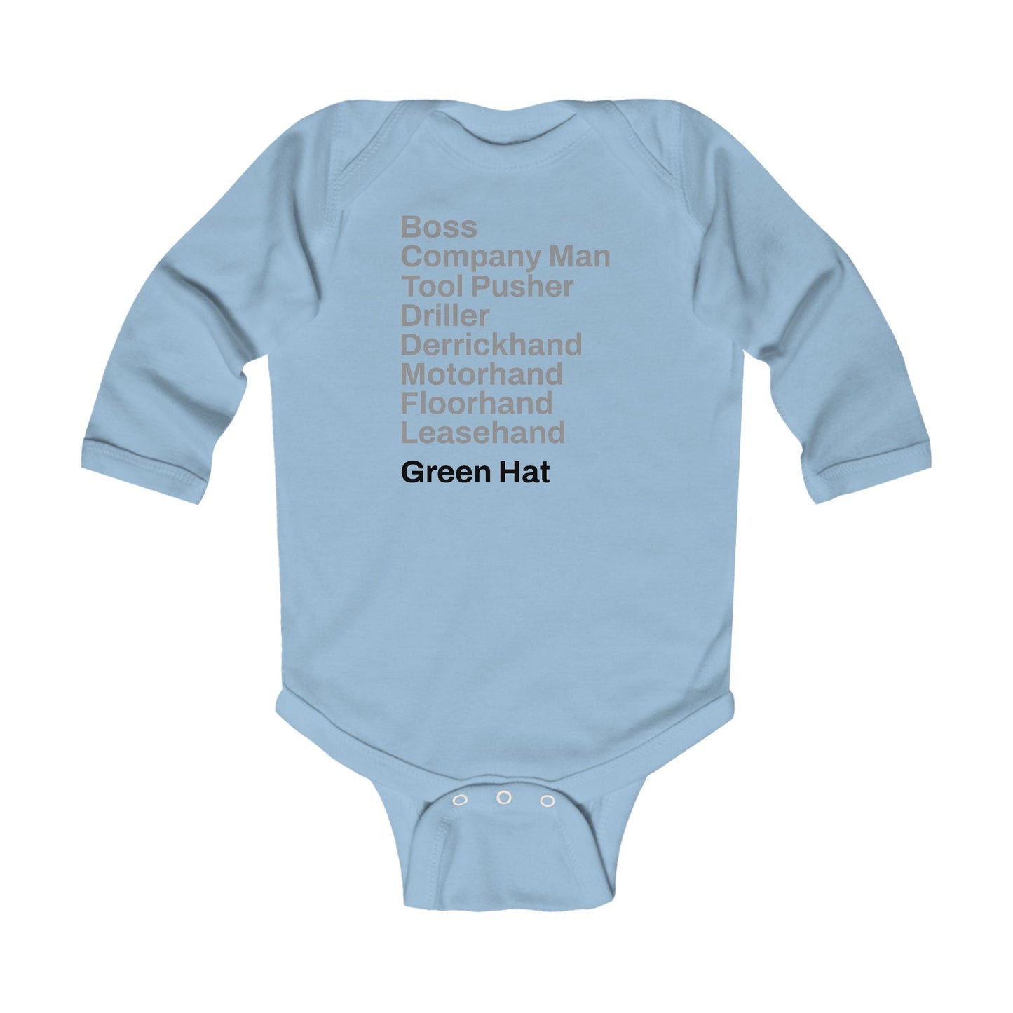 Rig Crew Series 'Green Hat' - Infant Long Sleeve Onesie