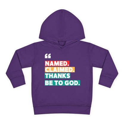 'Named, Claimed' Toddler Pullover Fleece Hoodie