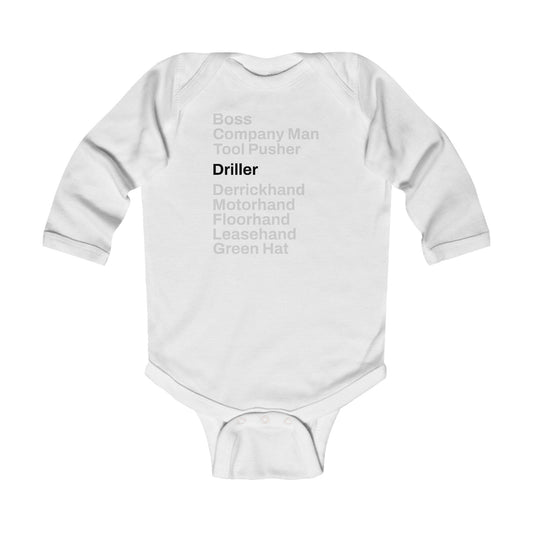 Rig Crew Series 'Driller' - Infant Long Sleeve Onesie