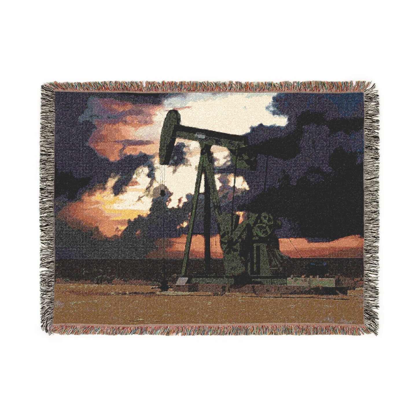 'Pumping Unit' Woven Blanket