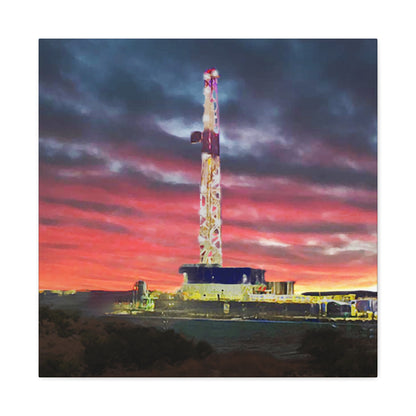 'Goodnight, Drilling Rig' Canvas Gallery Wrap