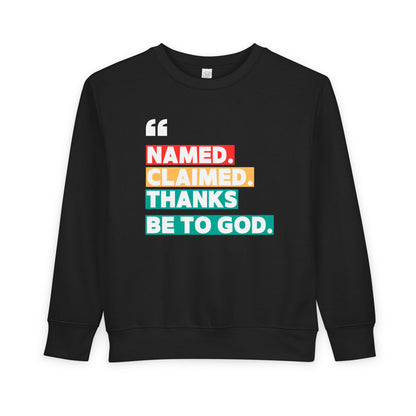 'Named, Claimed' Toddler Sweatshirt
