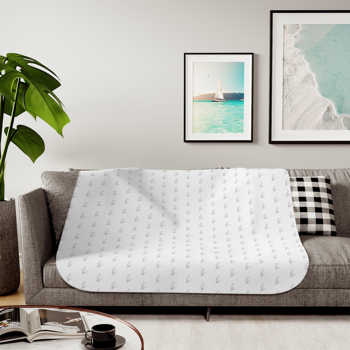 Pumping Unit Cozy Two-Tone Sherpa Blanket