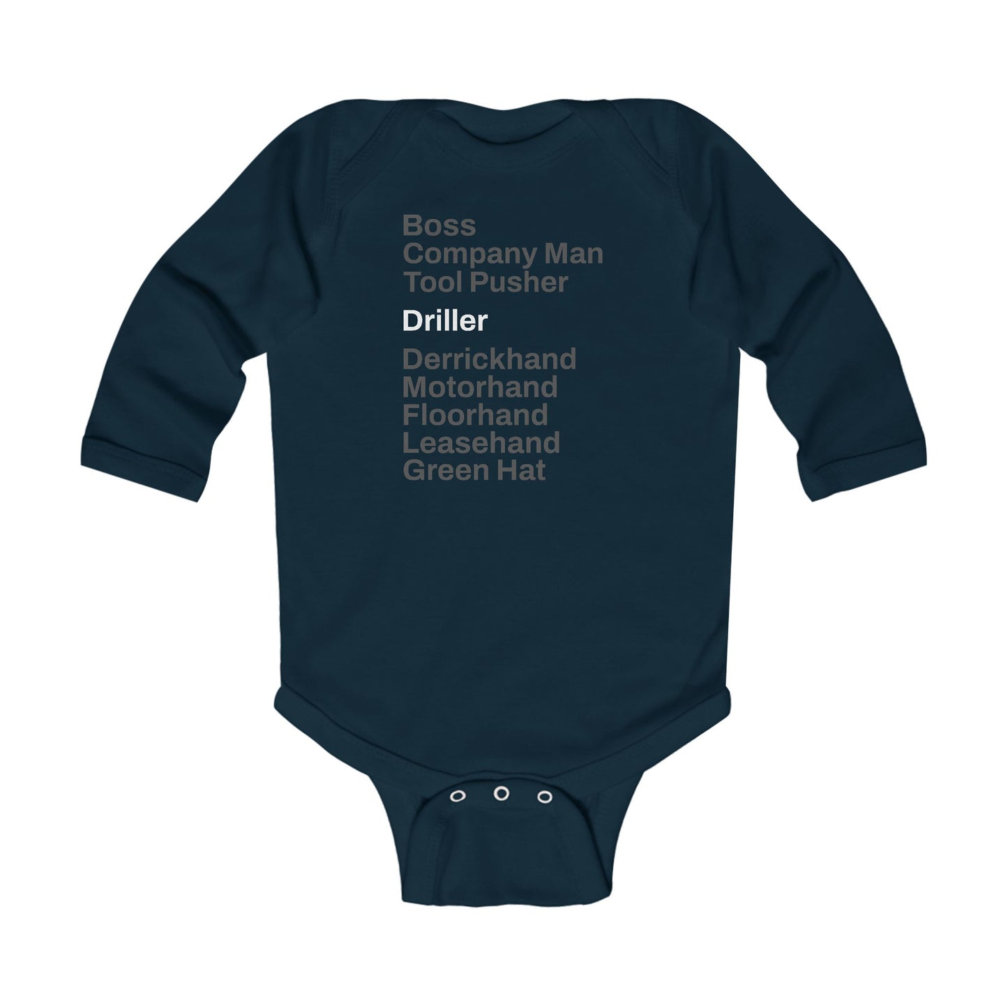 Rig Crew Series 'Driller' - Infant Long Sleeve Onesie