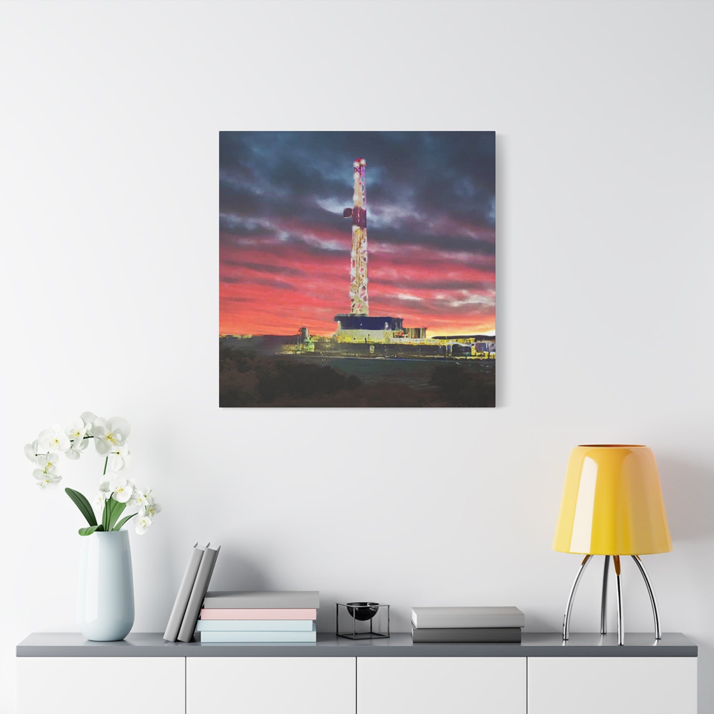 'Goodnight, Drilling Rig' Canvas Gallery Wrap