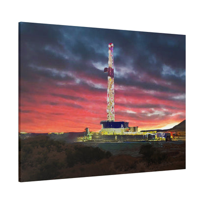 'Goodnight, Drilling Rig' Canvas Gallery Wrap