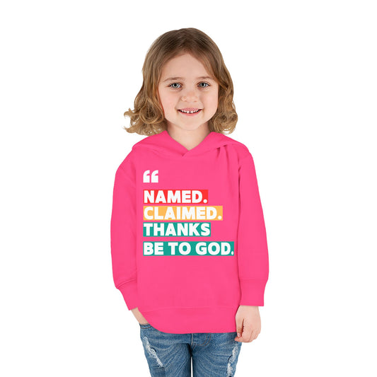 'Named, Claimed' Toddler Pullover Fleece Hoodie