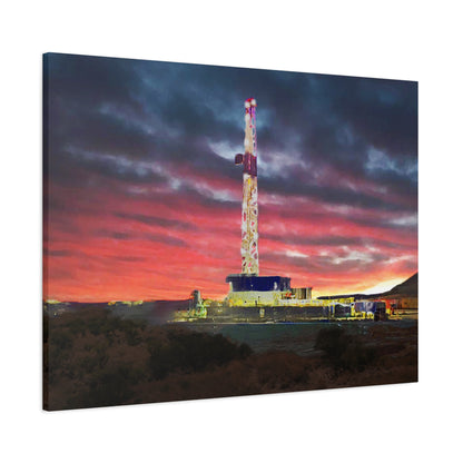'Goodnight, Drilling Rig' Canvas Gallery Wrap