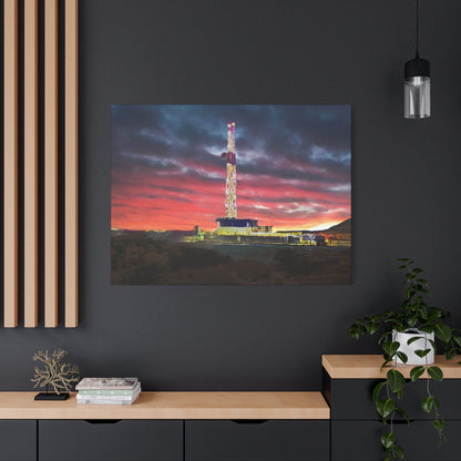 'Goodnight, Drilling Rig' Canvas Gallery Wrap