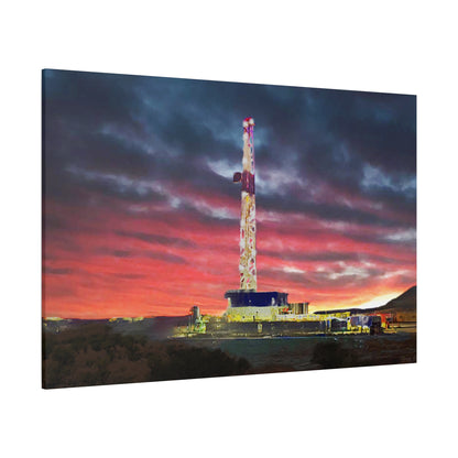 'Goodnight, Drilling Rig' Canvas Gallery Wrap