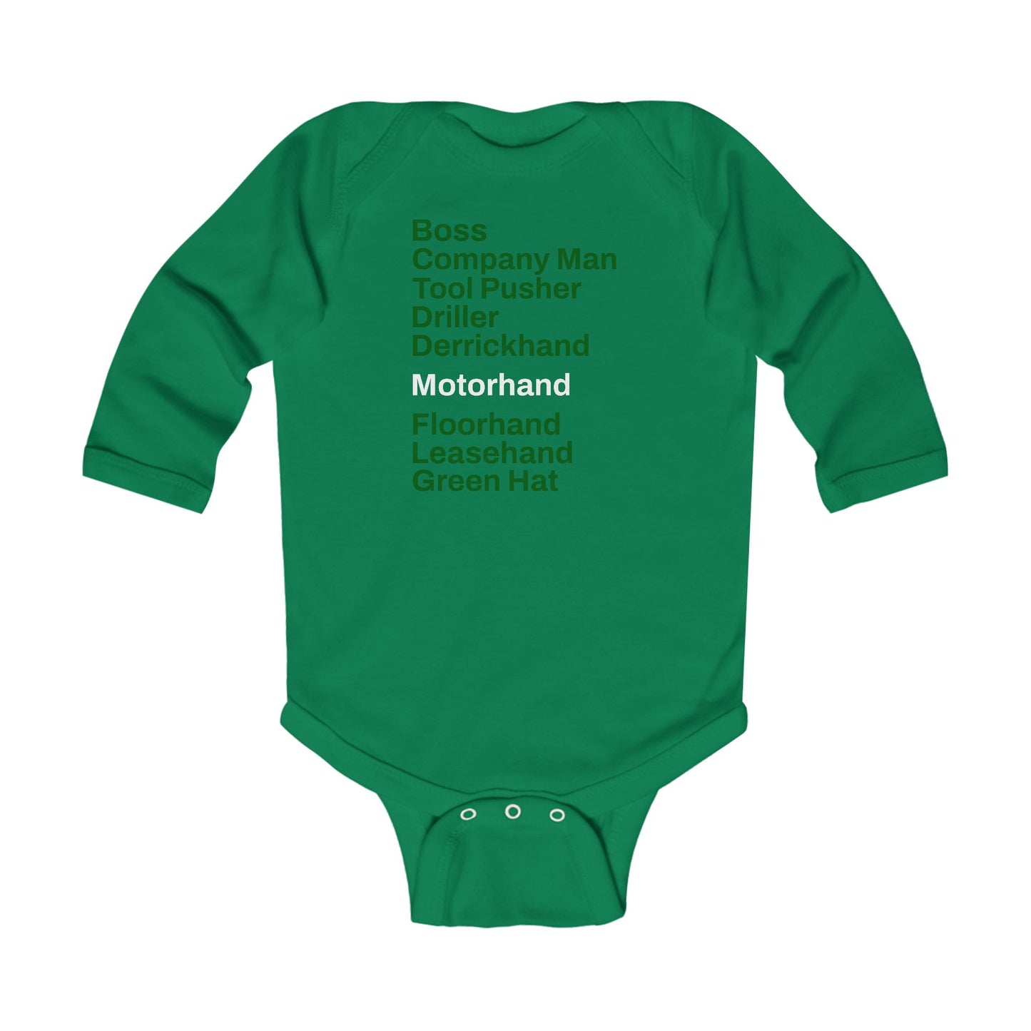 Rig Crew Series 'Motorhand' - Infant Long Sleeve Onesie