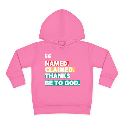 'Named, Claimed' Toddler Pullover Fleece Hoodie