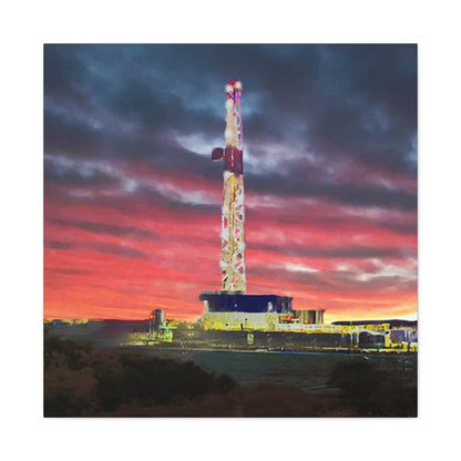 'Goodnight, Drilling Rig' Canvas Gallery Wrap