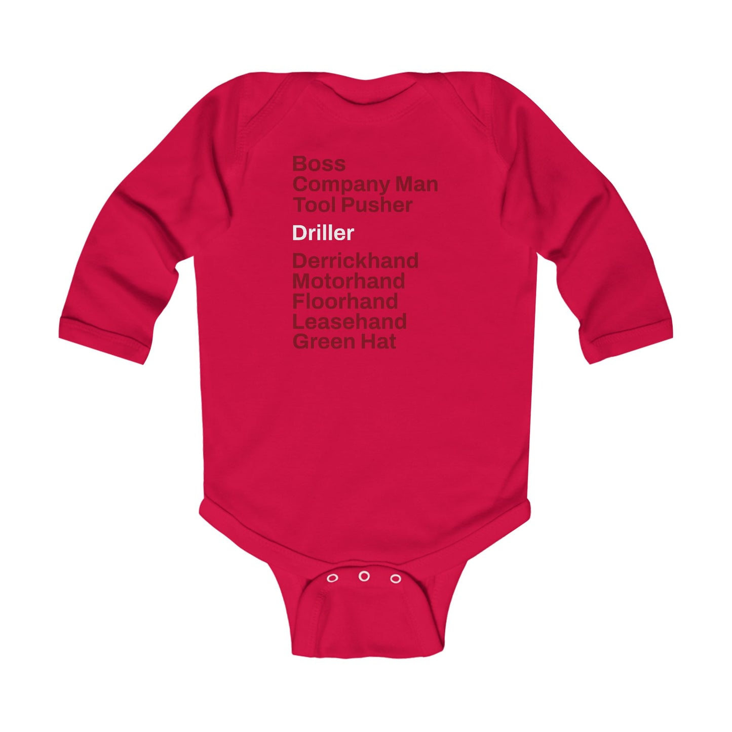 Rig Crew Series 'Driller' - Infant Long Sleeve Onesie