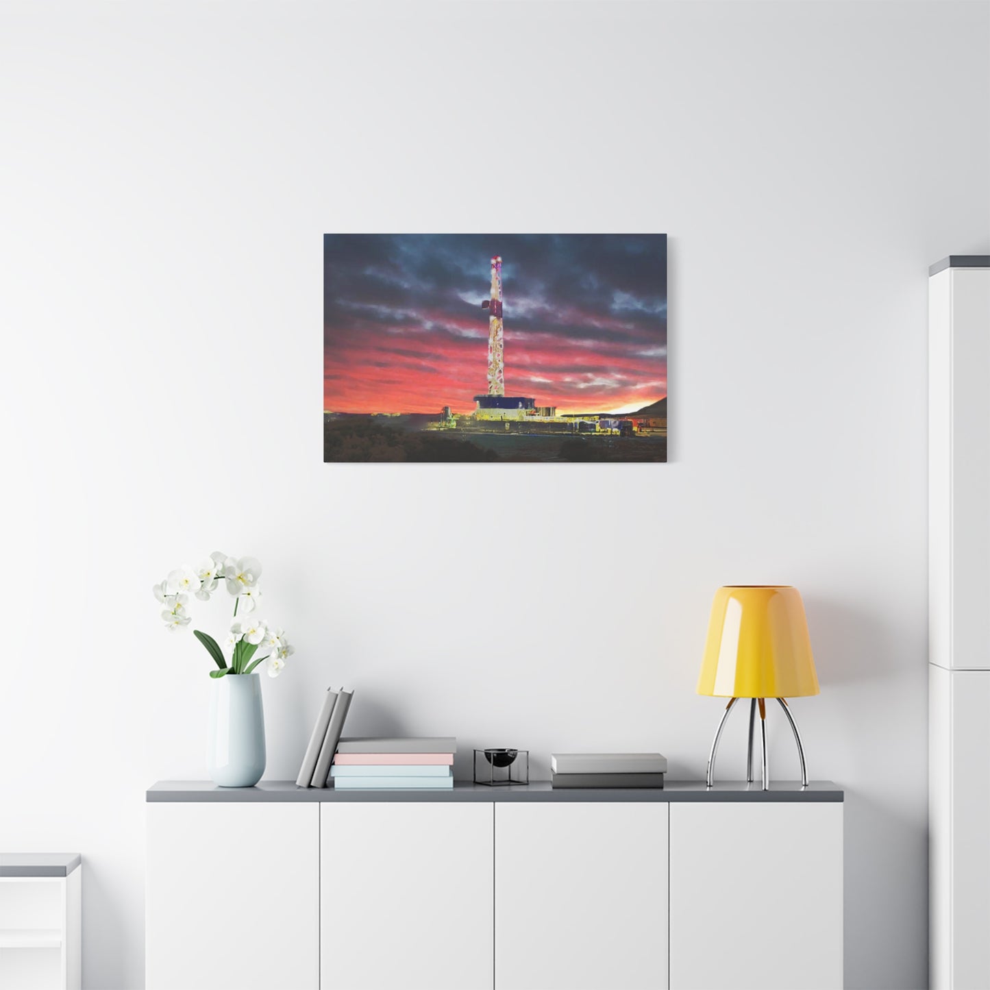 'Goodnight, Drilling Rig' Canvas Gallery Wrap