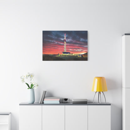 'Goodnight, Drilling Rig' Canvas Gallery Wrap