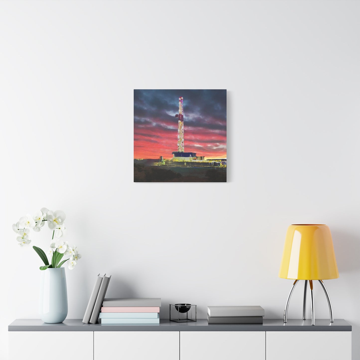 'Goodnight, Drilling Rig' Canvas Gallery Wrap