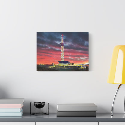 'Goodnight, Drilling Rig' Canvas Gallery Wrap