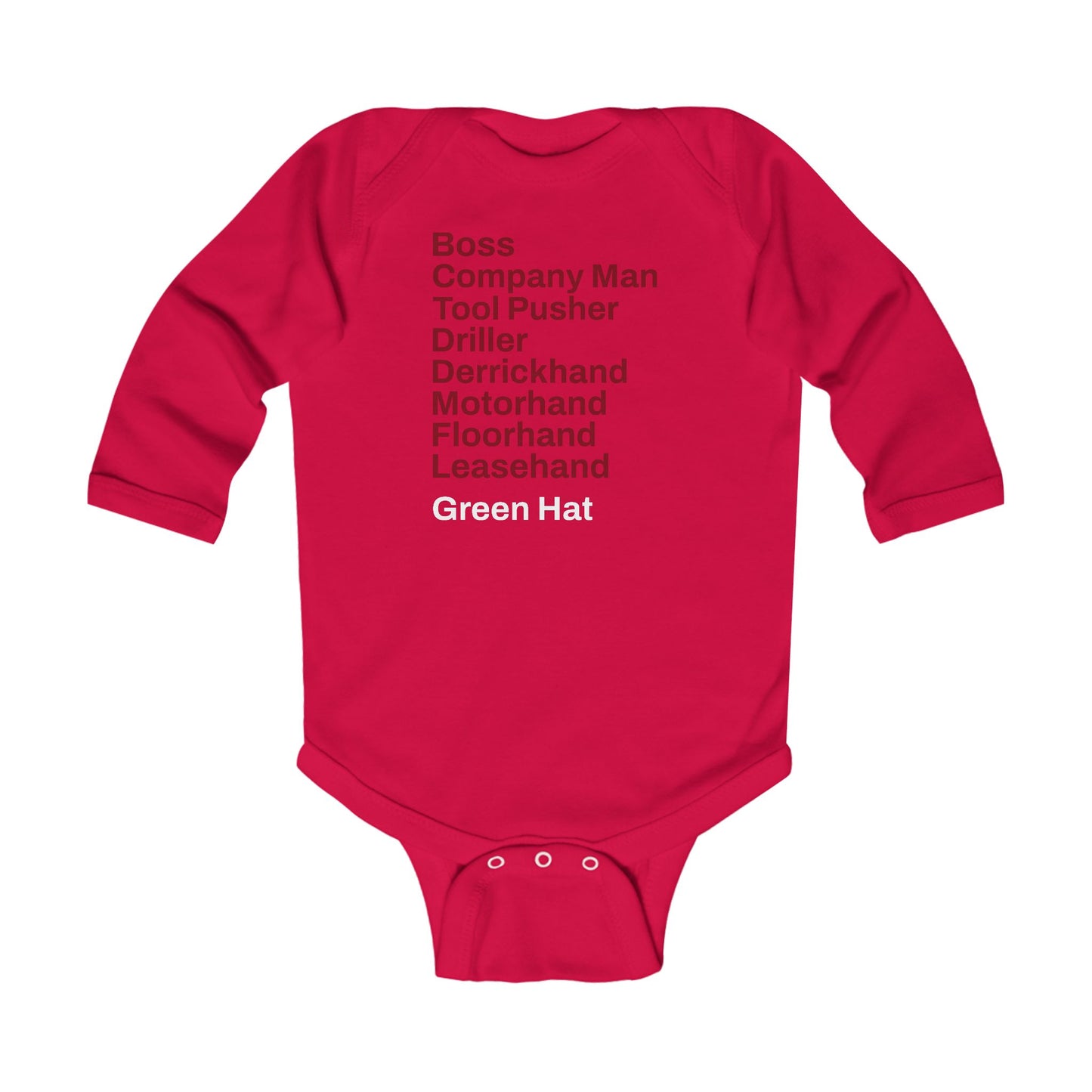 Rig Crew Series 'Green Hat' - Infant Long Sleeve Onesie