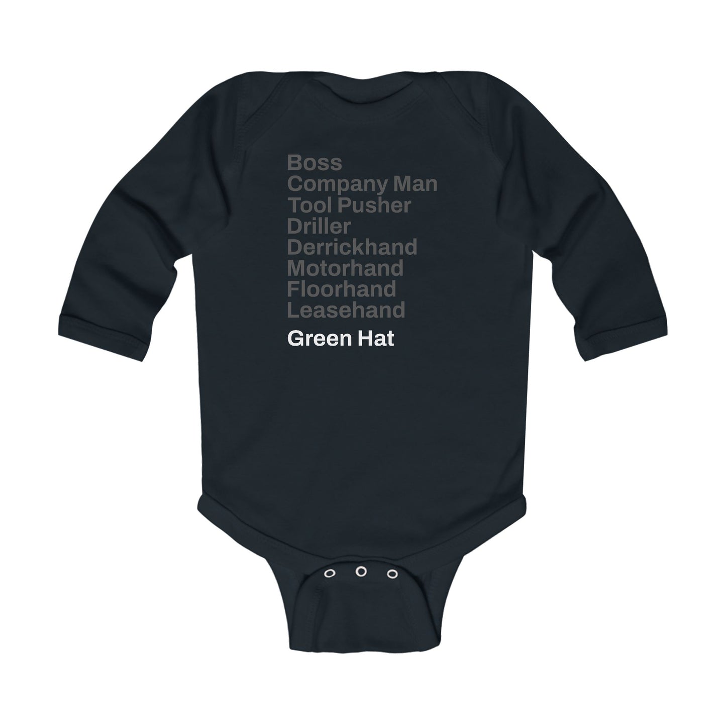 Rig Crew Series 'Green Hat' - Infant Long Sleeve Onesie