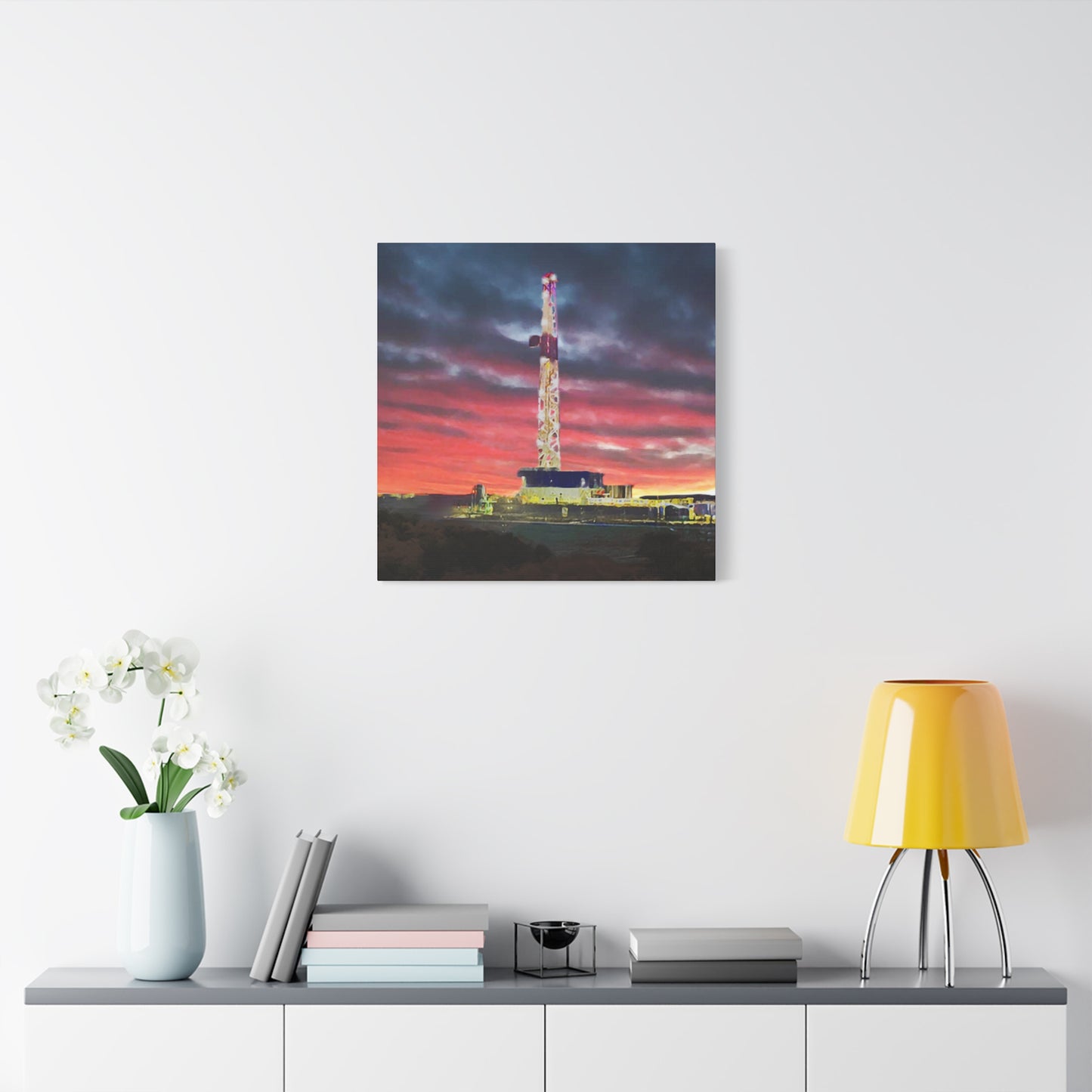 'Goodnight, Drilling Rig' Canvas Gallery Wrap