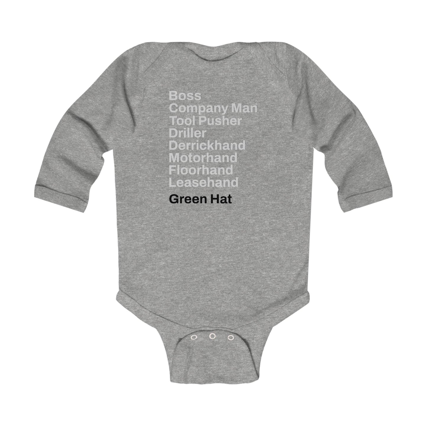 Rig Crew Series 'Green Hat' - Infant Long Sleeve Onesie
