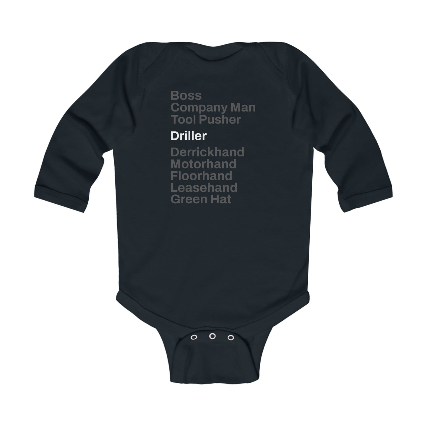 Rig Crew Series 'Driller' - Infant Long Sleeve Onesie